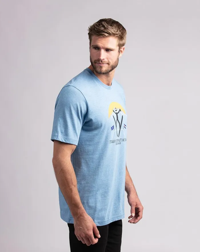 TravisMathew CATCHIN039 AIR TEE Heather Blue Men Tees TravisMathew CATCHIN039 AIR TEE Heather Blue Men Tees