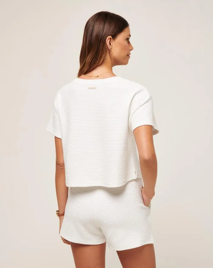TravisMathew CHARTER CRUISE WIDE RIB TOP White Women Shirts and Tops TravisMathew CHARTER CRUISE WIDE RIB TOP White Women Shirts and Tops