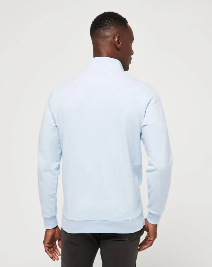 TravisMathew CLOUD QUARTER ZIP 20 Heather Kentucky Blue Men Quarter Zips TravisMathew CLOUD QUARTER ZIP 20 Heather Kentucky Blue Men Quarter Zips