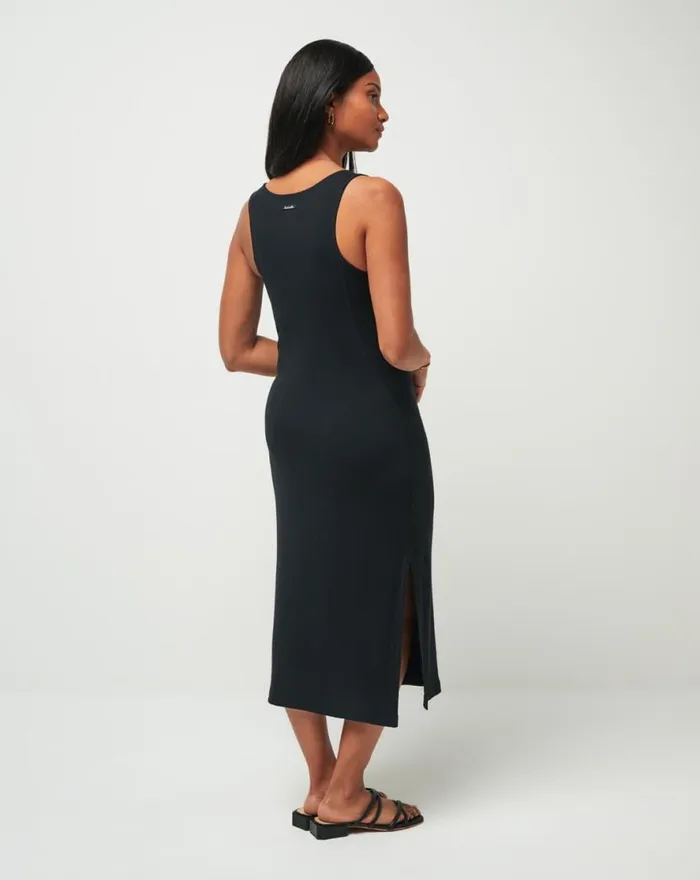TravisMathew CLOUD RIB HADLEY WOOD DRESS Black Women Dresses TravisMathew CLOUD RIB HADLEY WOOD DRESS Black Women Dresses
