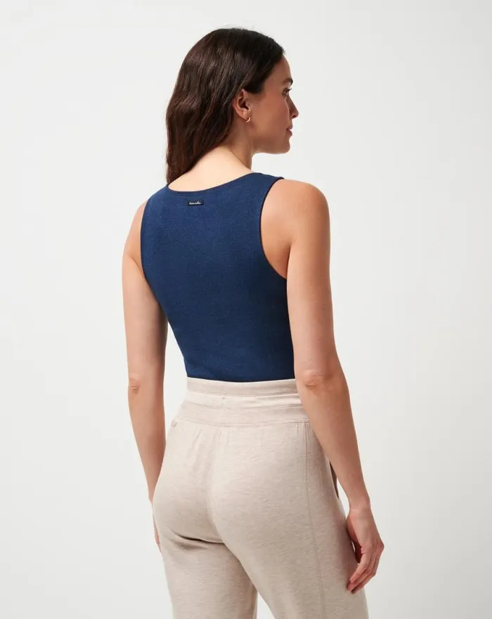TravisMathew CLOUD RIB SUNSHINE TANK Heather Navy Blazer Women Shirts and Tops TravisMathew CLOUD RIB SUNSHINE TANK Heather Navy Blazer Women Shirts and Tops