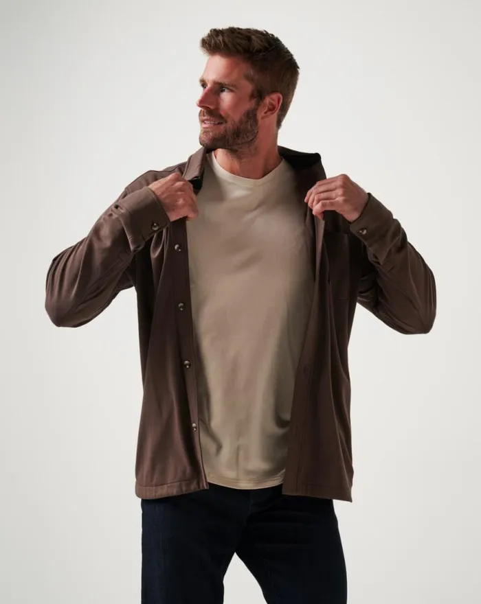 TravisMathew CLOUD SHIRT JACKET Chocolate Men ButtonUps