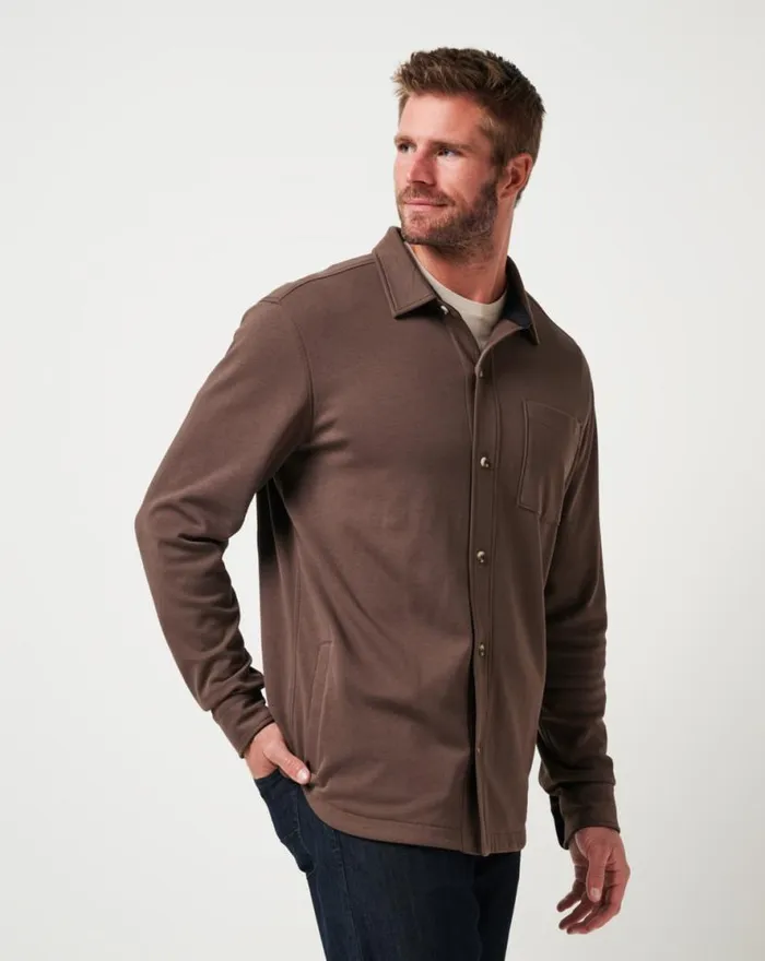 TravisMathew CLOUD SHIRT JACKET Chocolate Men ButtonUps TravisMathew CLOUD SHIRT JACKET Chocolate Men ButtonUps