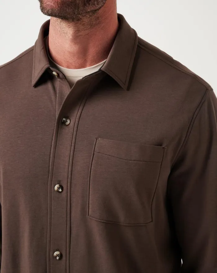 TravisMathew CLOUD SHIRT JACKET Chocolate Men ButtonUps TravisMathew CLOUD SHIRT JACKET Chocolate Men ButtonUps