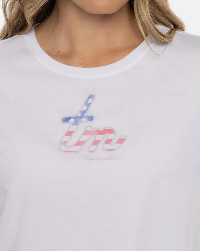 TravisMathew LITTLE BUBBLY BOXY TEE White Women Tees