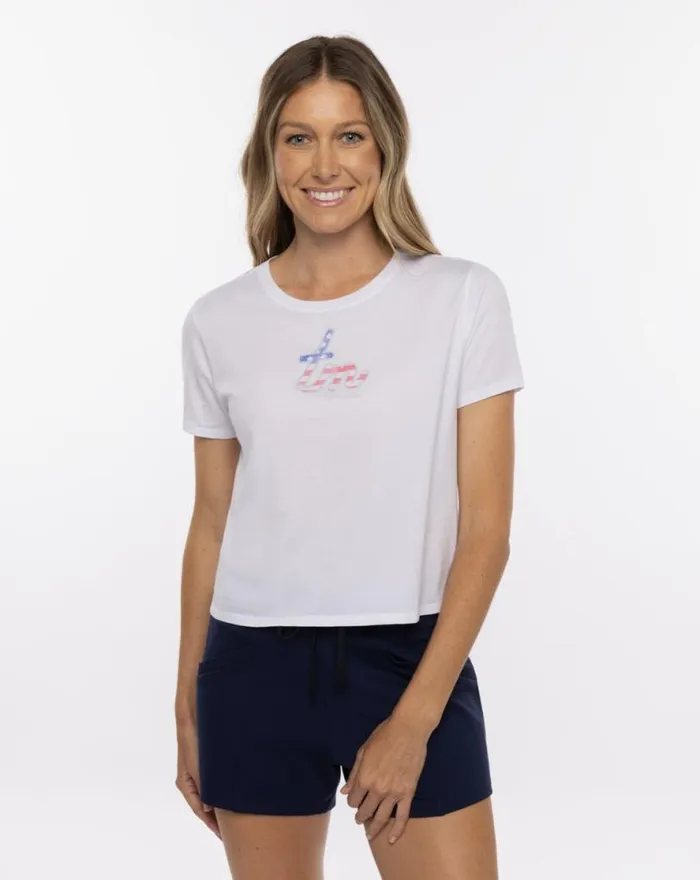 TravisMathew LITTLE BUBBLY BOXY TEE White Women Tees TravisMathew LITTLE BUBBLY BOXY TEE White Women Tees