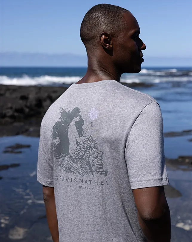 TravisMathew MERMAID CAVES TEE Heather Grey Men Tees TravisMathew MERMAID CAVES TEE Heather Grey Men Tees