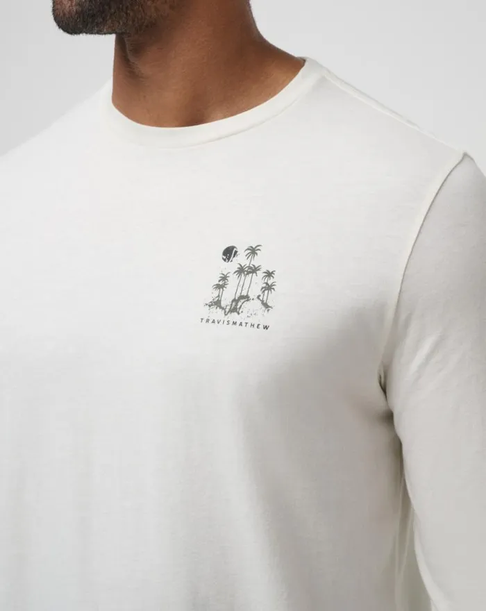 TravisMathew ROLLING WAVES LONG SLEEVE TEE Vanilla Ice Men Tees TravisMathew ROLLING WAVES LONG SLEEVE TEE Vanilla Ice Men Tees