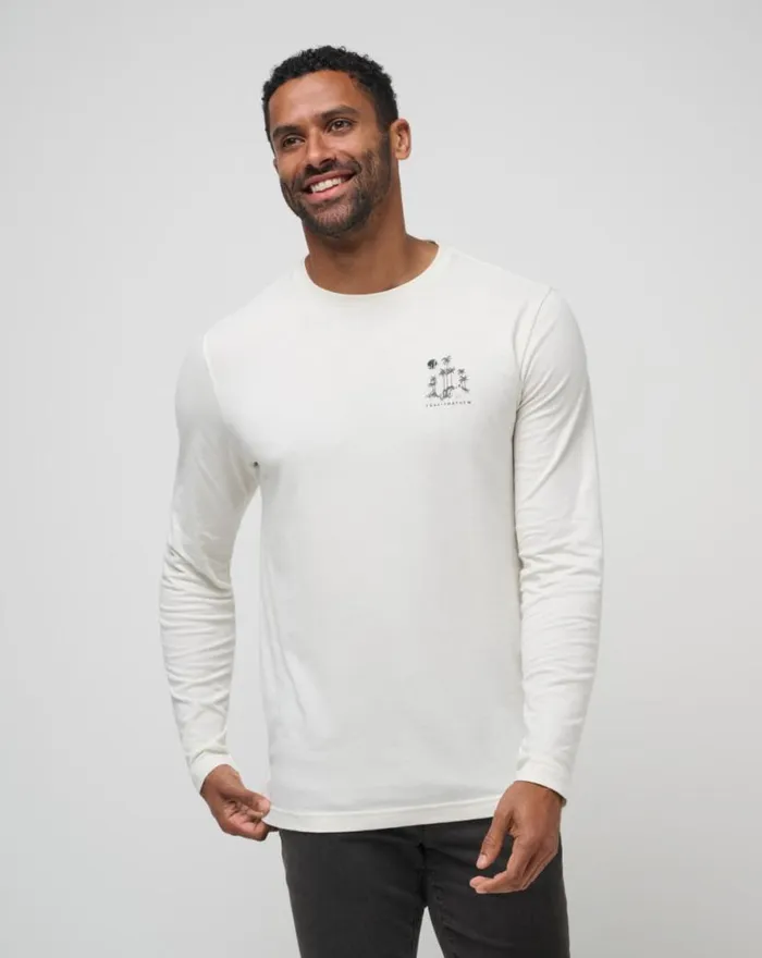 TravisMathew ROLLING WAVES LONG SLEEVE TEE Vanilla Ice Men Tees TravisMathew ROLLING WAVES LONG SLEEVE TEE Vanilla Ice Men Tees