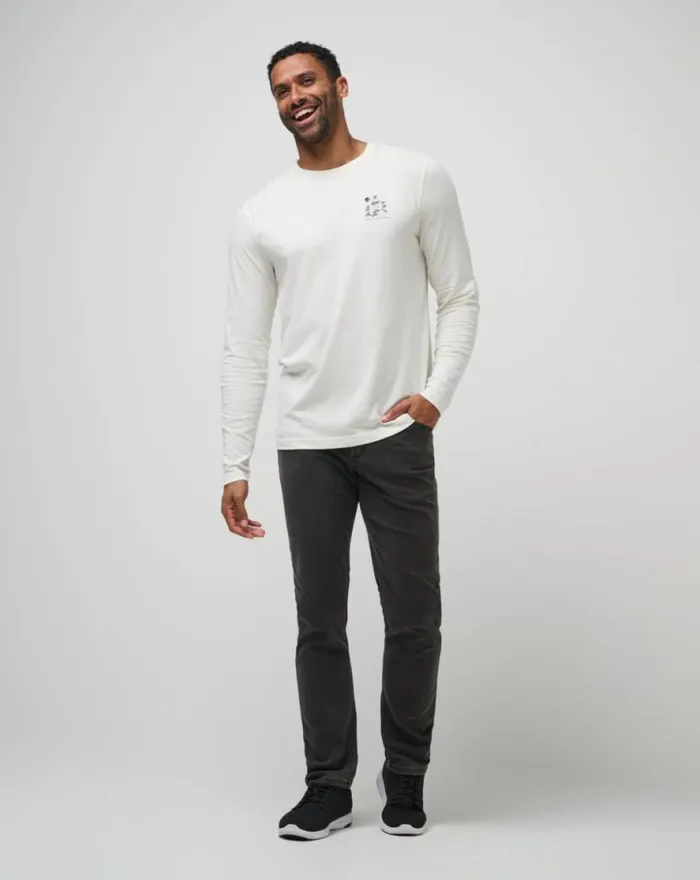 TravisMathew ROLLING WAVES LONG SLEEVE TEE Vanilla Ice Men Tees TravisMathew ROLLING WAVES LONG SLEEVE TEE Vanilla Ice Men Tees