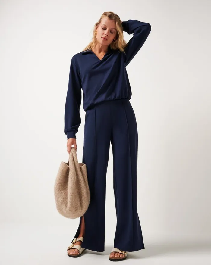 TravisMathew SPA DAY FRIDAY PONTE TOP Navy Blazer Women Shirts and Tops TravisMathew SPA DAY FRIDAY PONTE TOP Navy Blazer Women Shirts and Tops