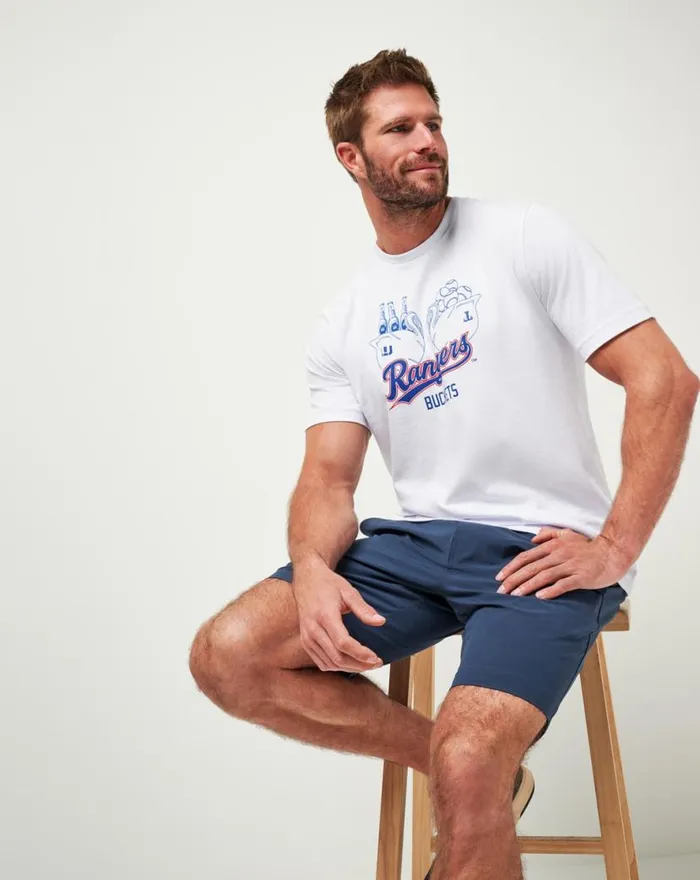 TravisMathew TEXAS RANGERS STRIKE ONE TEE White Men Tees TravisMathew TEXAS RANGERS STRIKE ONE TEE White Men Tees