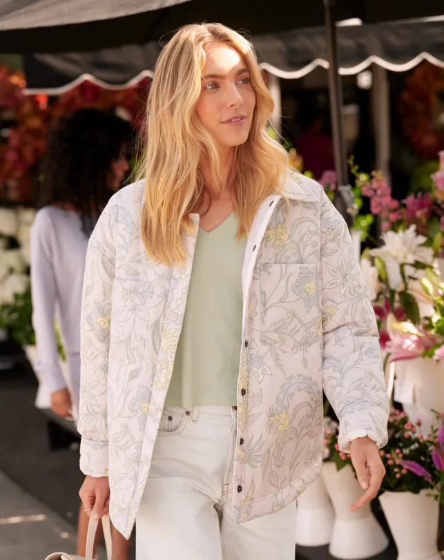 TravisMathew THREE DAY GETAWAY SHACKET Pumice Multi Women Jackets