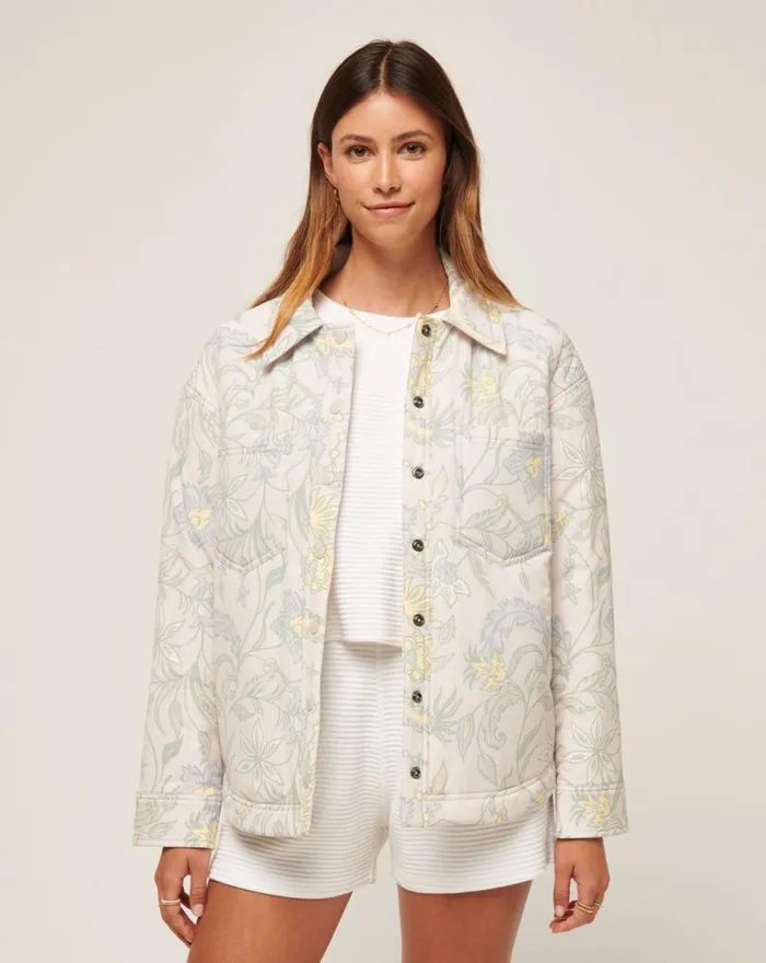 TravisMathew THREE DAY GETAWAY SHACKET Pumice Multi Women Jackets TravisMathew THREE DAY GETAWAY SHACKET Pumice Multi Women Jackets