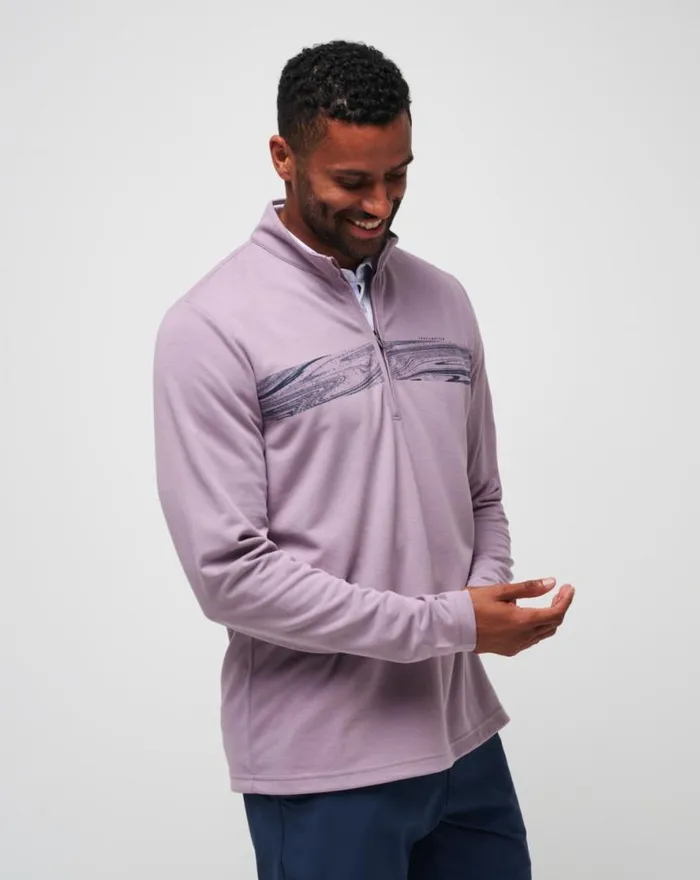 TravisMathew UPGRADED CHEST STRIPE QUARTER ZIP Elderberry Men Quarter Zips TravisMathew UPGRADED CHEST STRIPE QUARTER ZIP Elderberry Men Quarter Zips