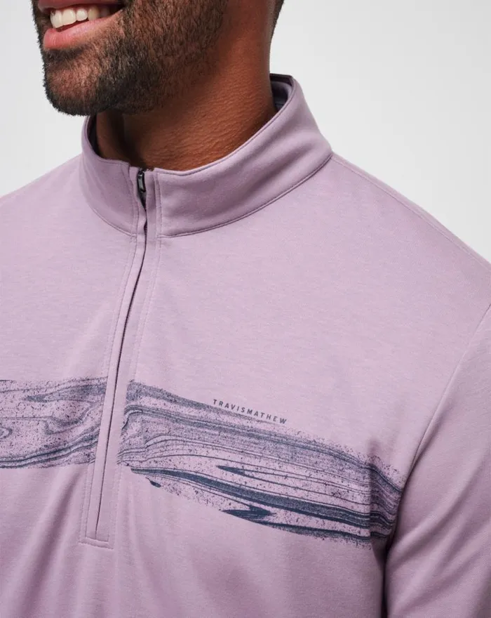 TravisMathew UPGRADED CHEST STRIPE QUARTER ZIP Elderberry Men Quarter Zips TravisMathew UPGRADED CHEST STRIPE QUARTER ZIP Elderberry Men Quarter Zips