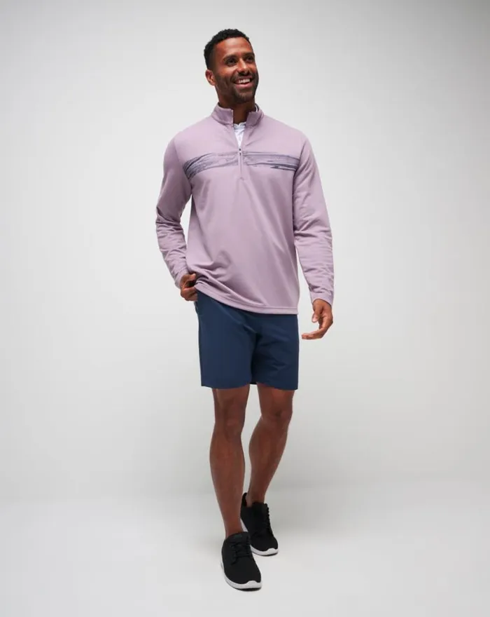 TravisMathew UPGRADED CHEST STRIPE QUARTER ZIP Elderberry Men Quarter Zips TravisMathew UPGRADED CHEST STRIPE QUARTER ZIP Elderberry Men Quarter Zips