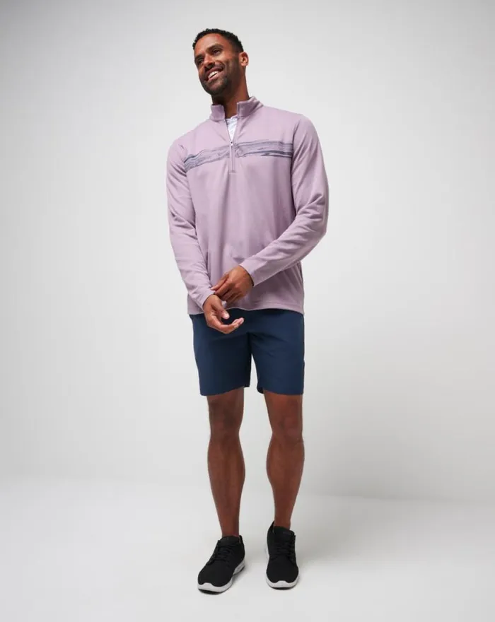 TravisMathew UPGRADED CHEST STRIPE QUARTER ZIP Elderberry Men Quarter Zips TravisMathew UPGRADED CHEST STRIPE QUARTER ZIP Elderberry Men Quarter Zips