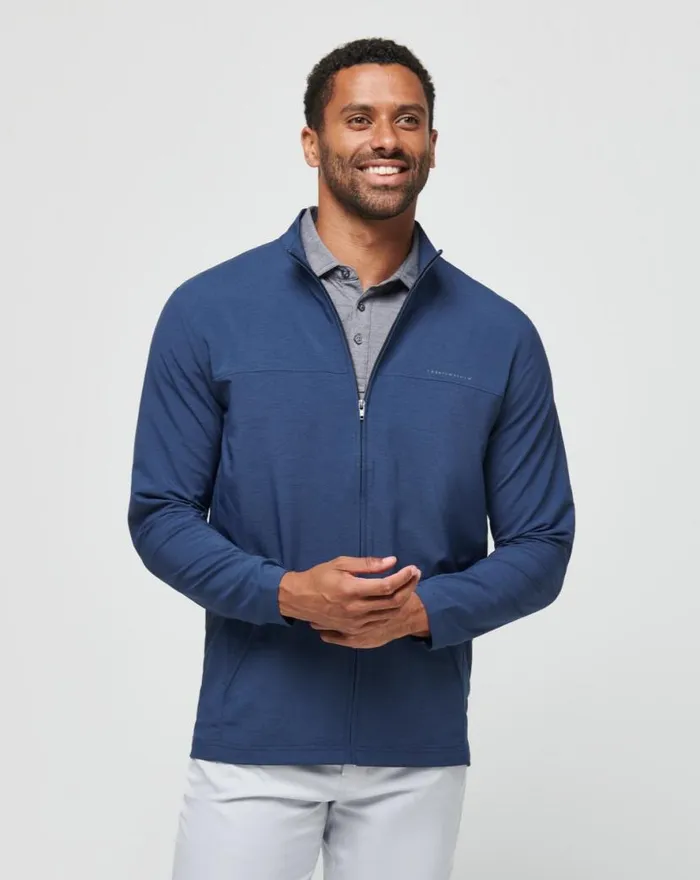 TravisMathew VALLEY VIEW FULL ZIP Heather Navy Men Jackets