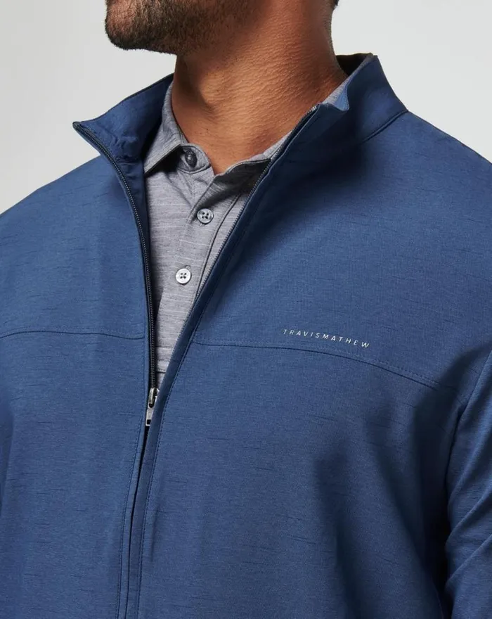 TravisMathew VALLEY VIEW FULL ZIP Heather Navy Men Jackets TravisMathew VALLEY VIEW FULL ZIP Heather Navy Men Jackets