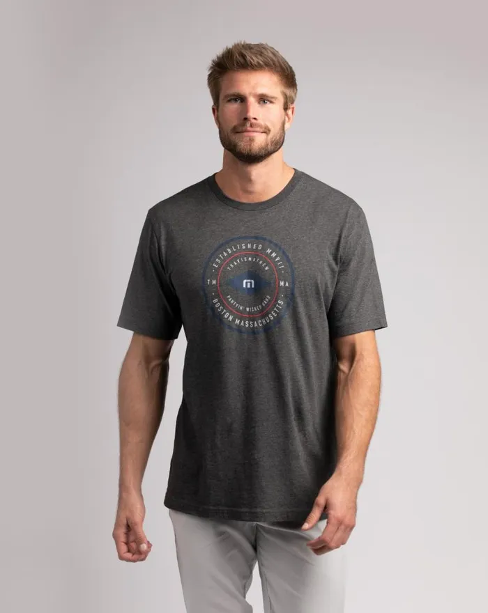 TravisMathew WICKED TIMES TEE Heather Grey Pinstri Men Tees
