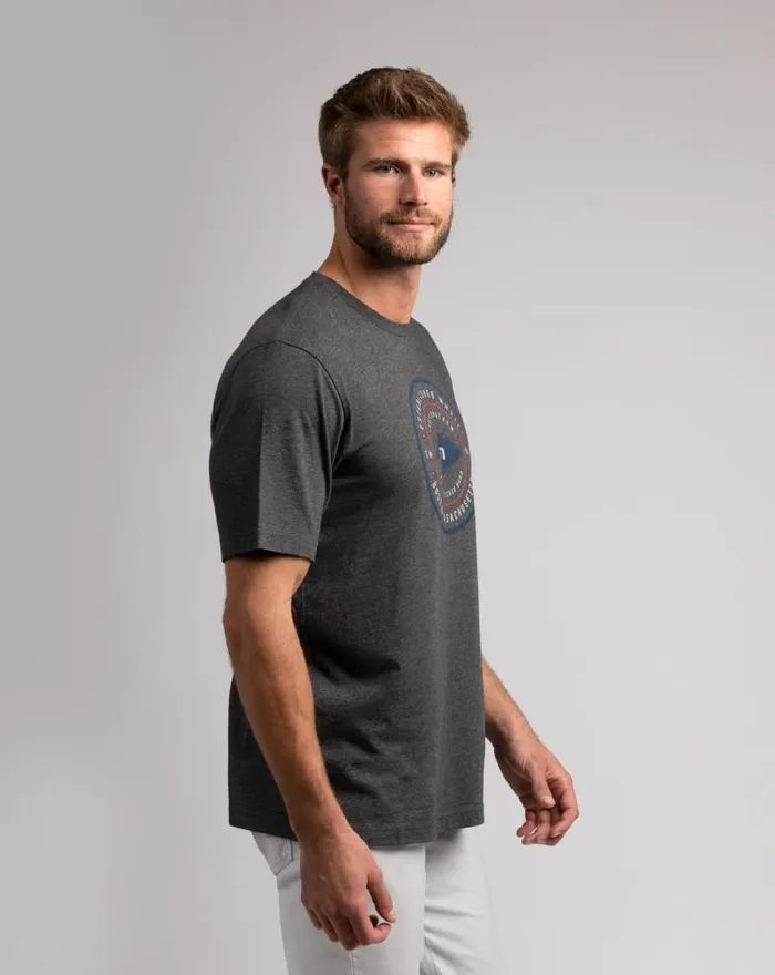TravisMathew WICKED TIMES TEE Heather Grey Pinstri Men Tees TravisMathew WICKED TIMES TEE Heather Grey Pinstri Men Tees