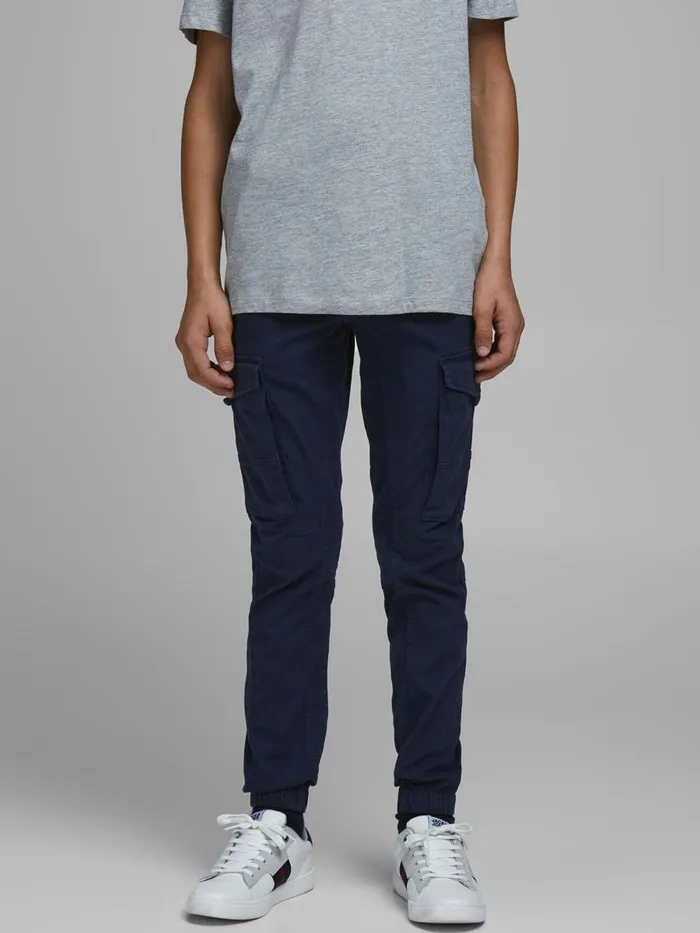 Trousers JACK and JONES Junior BOYS PAUL FLAKE AKM 542 CARGO TROUSERS Blue Navy Blazer Trousers JACK and JONES Junior BOYS PAUL FLAKE AKM 542 CARGO TROUSERS Blue Navy Blazer