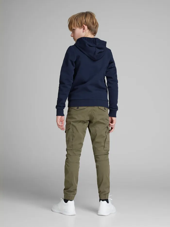 Trousers JACK and JONES Junior BOYS PAUL FLAKE AKM 715 CARGO TROUSERS Green Olive Night