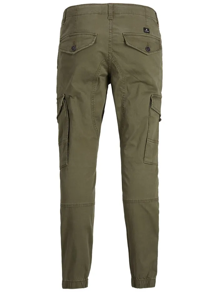 Trousers JACK and JONES Junior BOYS PAUL FLAKE AKM 715 CARGO TROUSERS Green Olive Night