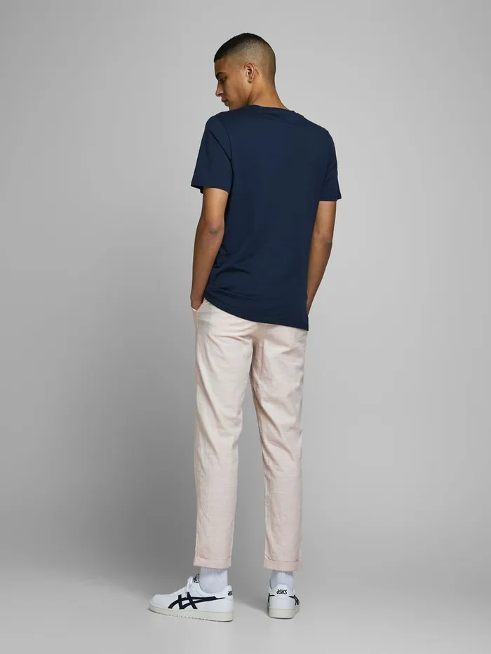 Trousers JACK and JONES Mens ACE LINEN AKM 985 CHINOS White Silver Birch