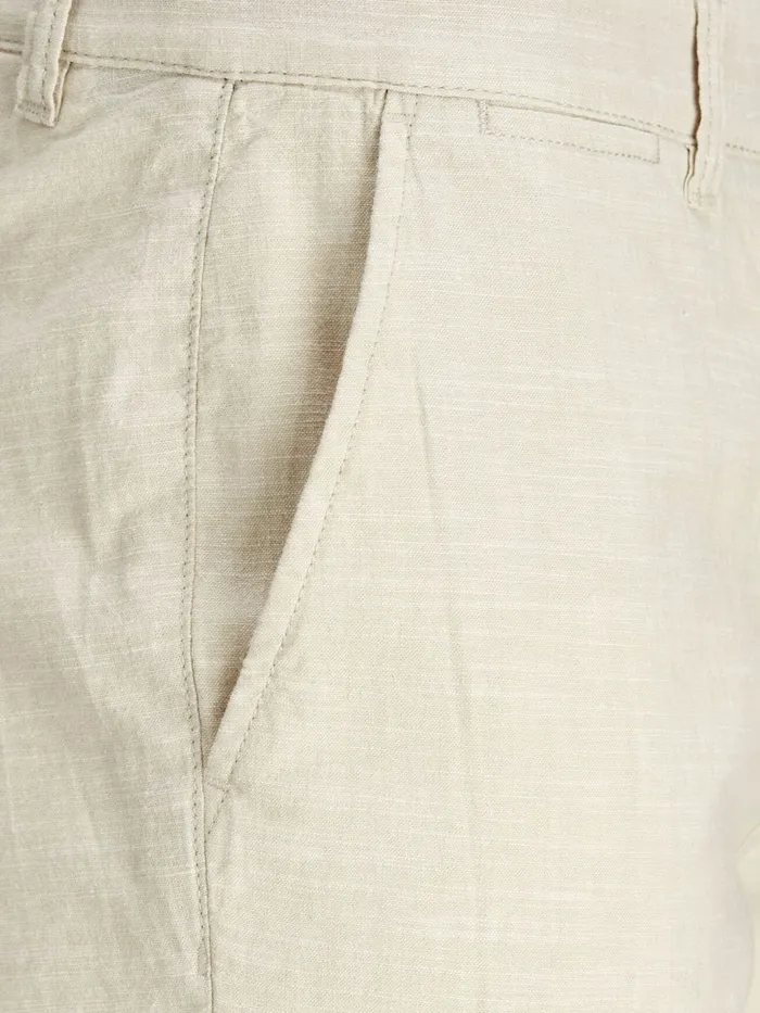 Trousers JACK and JONES Mens ACE LINEN AKM 985 CHINOS White Silver Birch