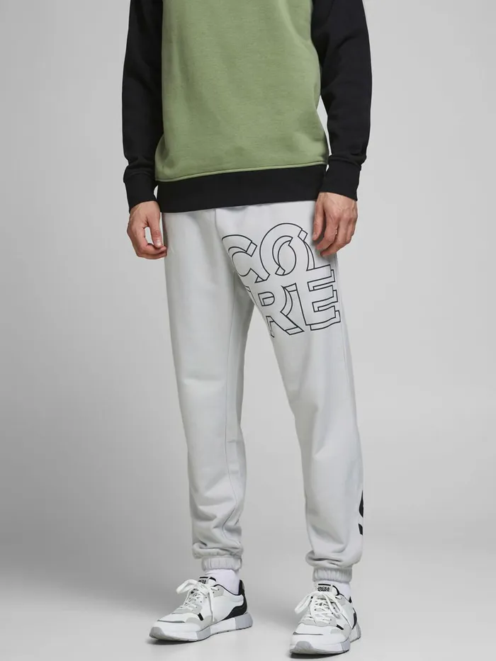 Trousers JACK and JONES Mens BIG LOGO SWEATPANTS Grey Glacier Gray Gift 4 You Trousers JACK and JONES Mens BIG LOGO SWEATPANTS Grey Glacier Gray Gift 4 You