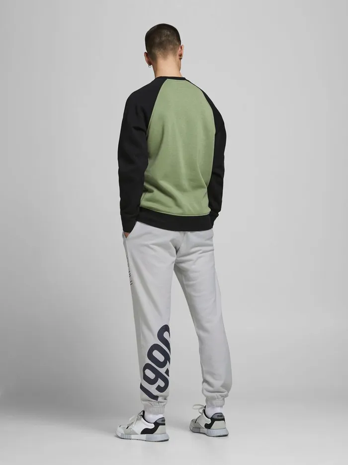 Trousers JACK and JONES Mens BIG LOGO SWEATPANTS Grey Glacier Gray Gift 4 You