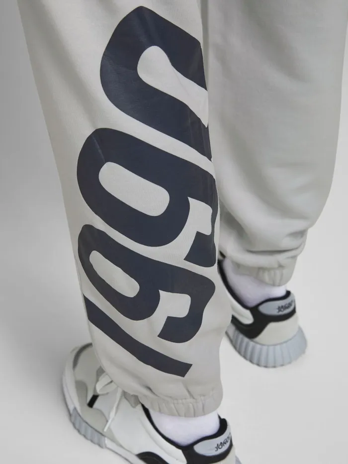 Trousers JACK and JONES Mens BIG LOGO SWEATPANTS Grey Glacier Gray Gift 4 You