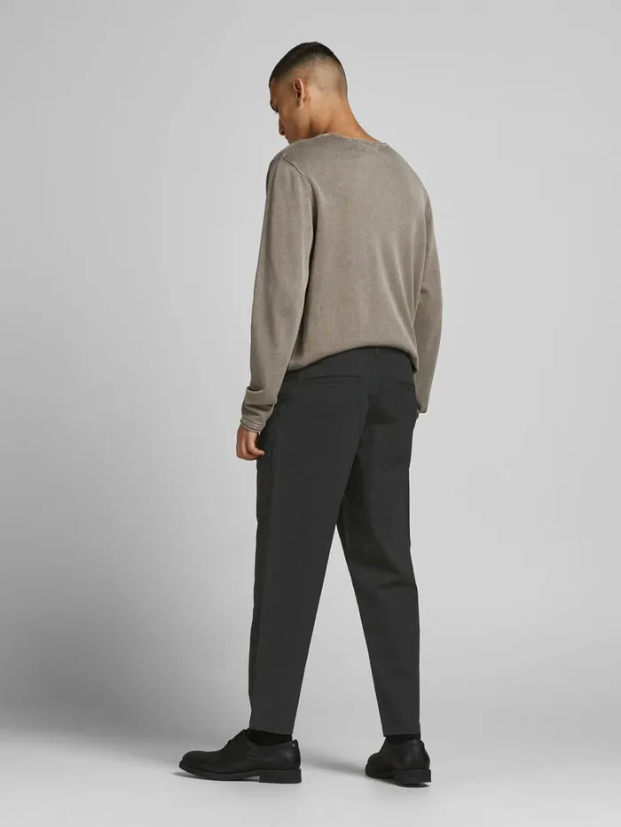 Trousers JACK and JONES Mens BILL RICO CROPPED AKM CHINOS Black Black