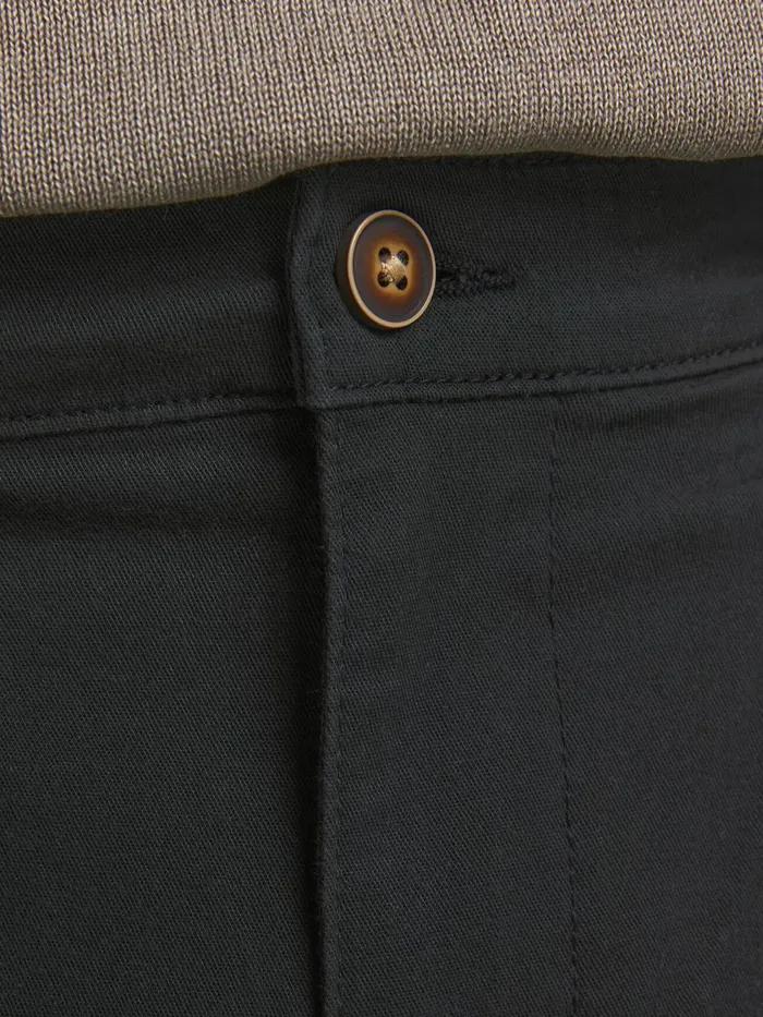 Trousers JACK and JONES Mens BILL RICO CROPPED AKM CHINOS Black Black