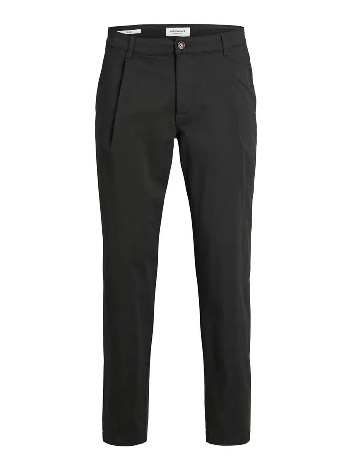 Trousers JACK and JONES Mens BILL RICO CROPPED AKM CHINOS Black Black