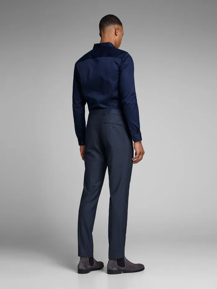 Trousers JACK and JONES Mens CLASSIC SLIM FIT SUIT PANTS Blue Dark Navy Gift for Friend