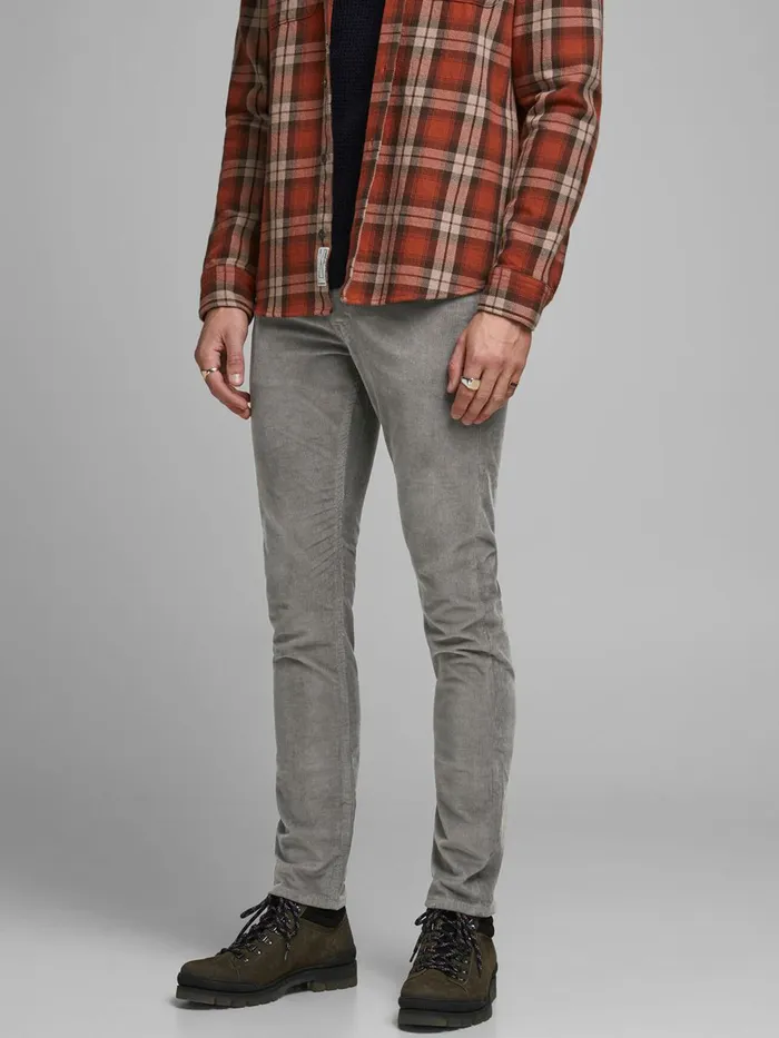 Trousers JACK and JONES Mens GLENN ORG CORDUROY SLIM FIT JEANS Grey Charcoal Gray Trousers JACK and JONES Mens GLENN ORG CORDUROY SLIM FIT JEANS Grey Charcoal Gray
