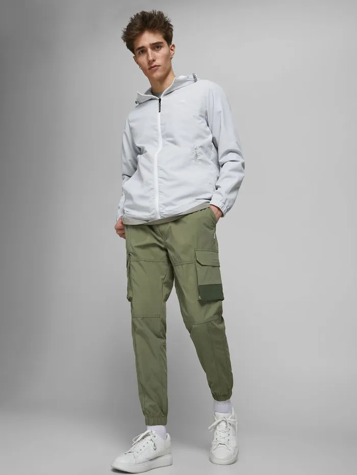 Trousers JACK and JONES Mens GORDON ROSS CARGO TROUSERS Green Deep Lichen Green