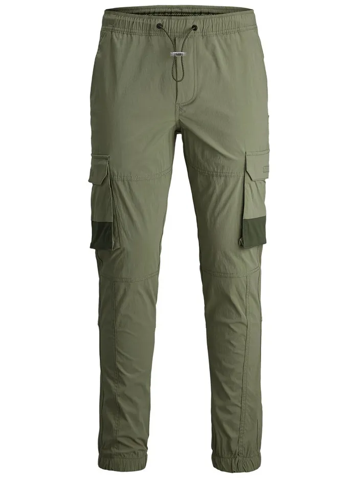 Trousers JACK and JONES Mens GORDON ROSS CARGO TROUSERS Green Deep Lichen Green