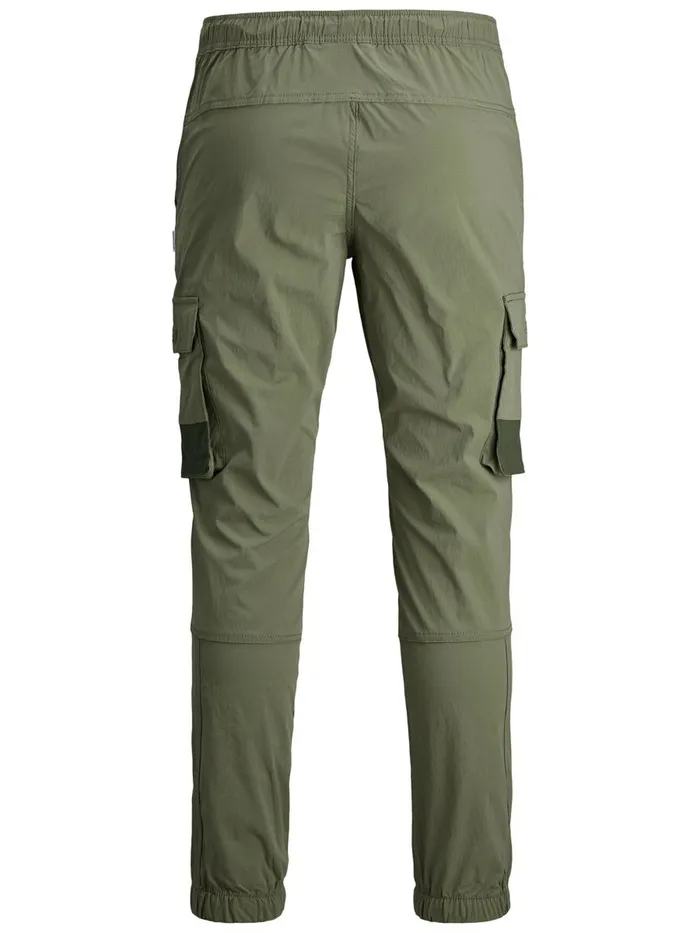Trousers JACK and JONES Mens GORDON ROSS CARGO TROUSERS Green Deep Lichen Green