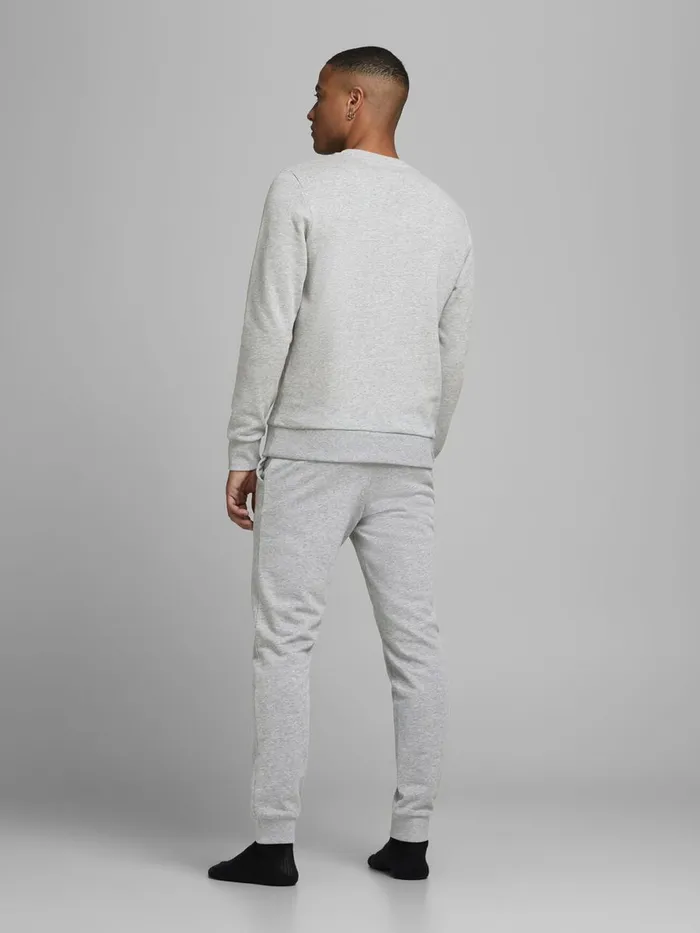 Trousers JACK and JONES Mens JOGGERS AND SWEATSHIRT LOUNGEWEAR Grey Light Grey Melange