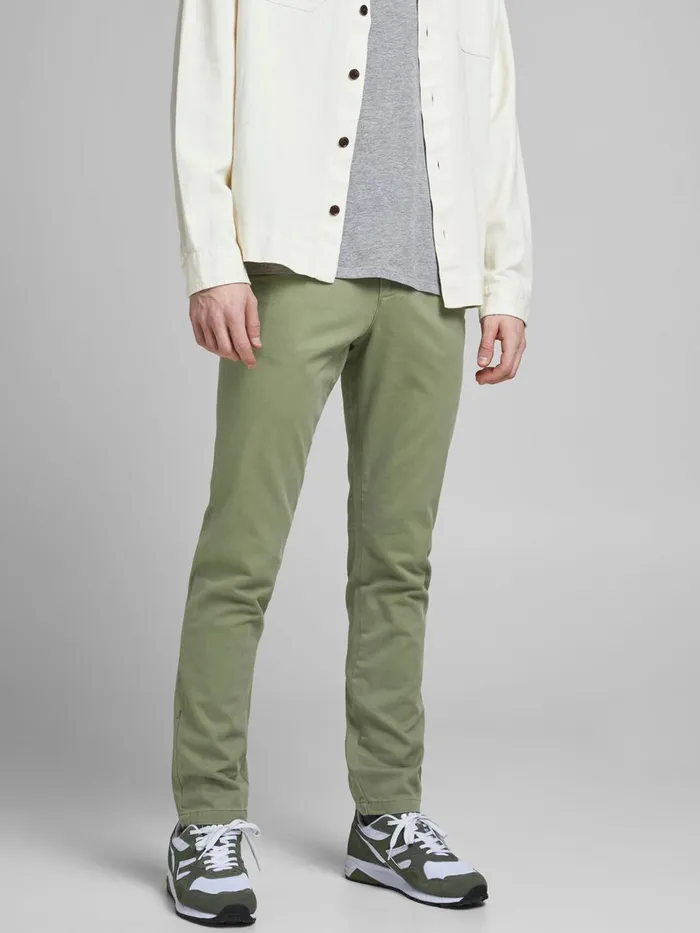 Trousers JACK and JONES Mens MARCO BOWIE SA CHINOS Green Deep Lichen Green