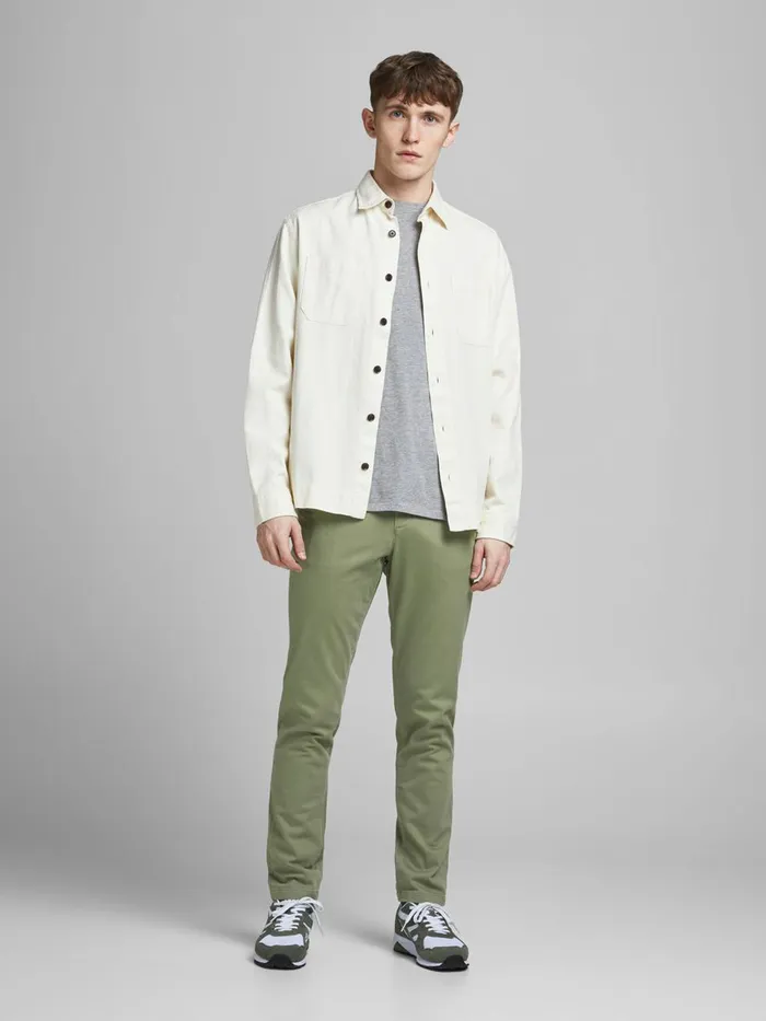 Trousers JACK and JONES Mens MARCO BOWIE SA CHINOS Green Deep Lichen Green