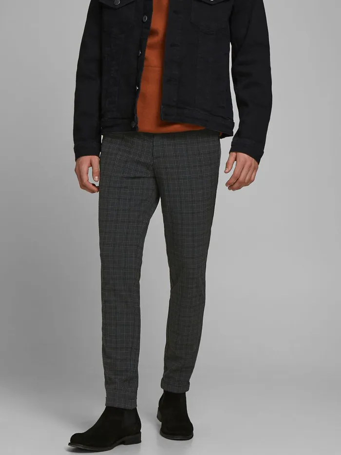 Trousers JACK and JONES Mens MARCO CONNOR AKM 1038 TROUSERS Grey Dark Grey