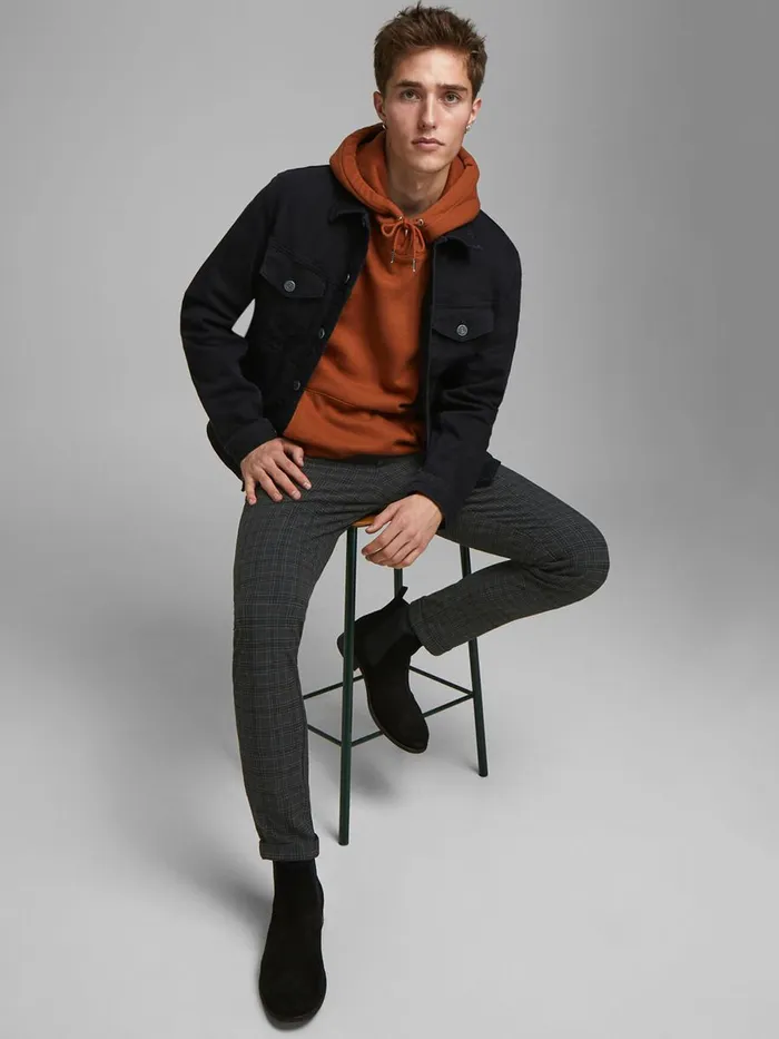 Trousers JACK and JONES Mens MARCO CONNOR AKM 1038 TROUSERS Grey Dark Grey