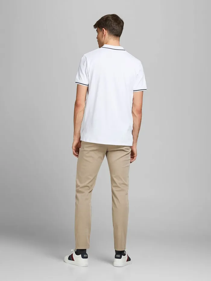 Trousers JACK and JONES Mens MARCO FRED AMA CHINOS Beige White Pepper