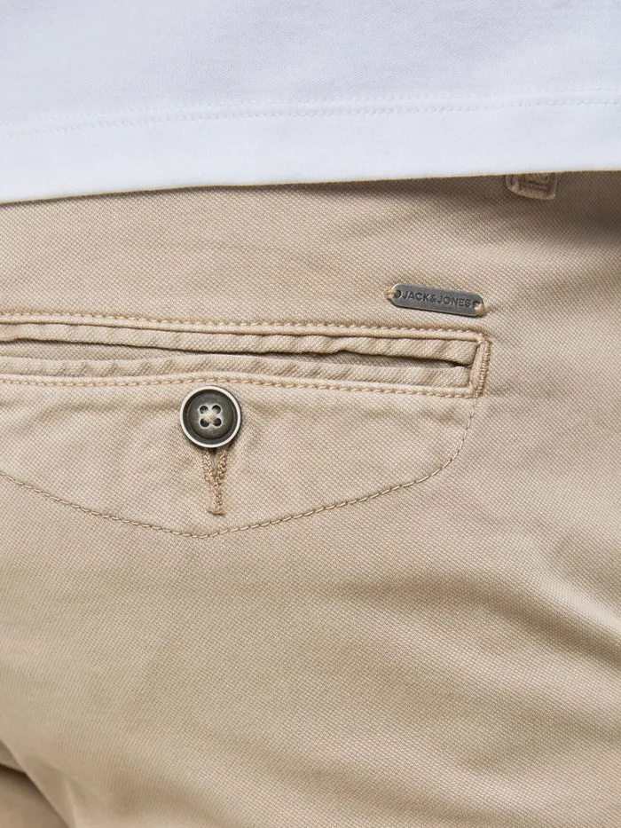 Trousers JACK and JONES Mens MARCO FRED AMA CHINOS Beige White Pepper