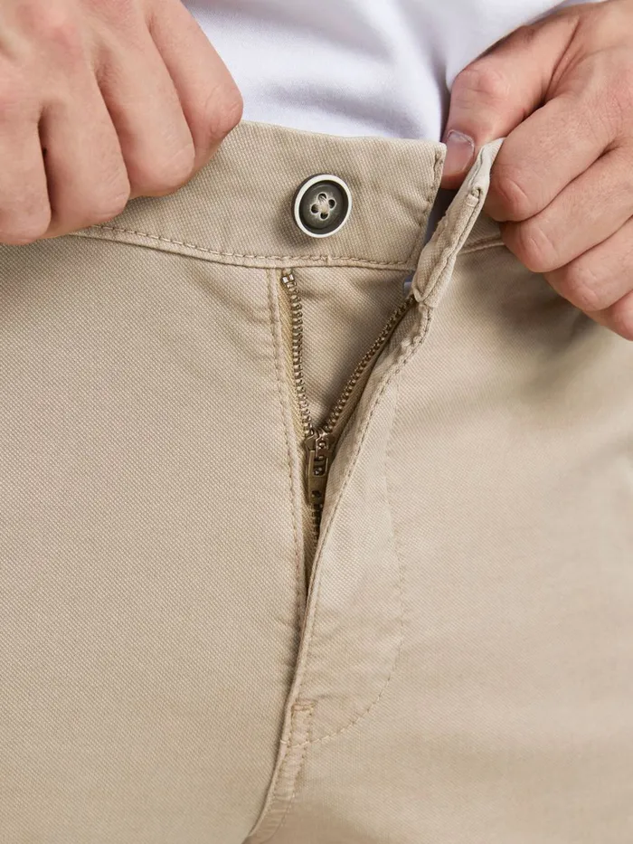 Trousers JACK and JONES Mens MARCO FRED AMA CHINOS Beige White Pepper